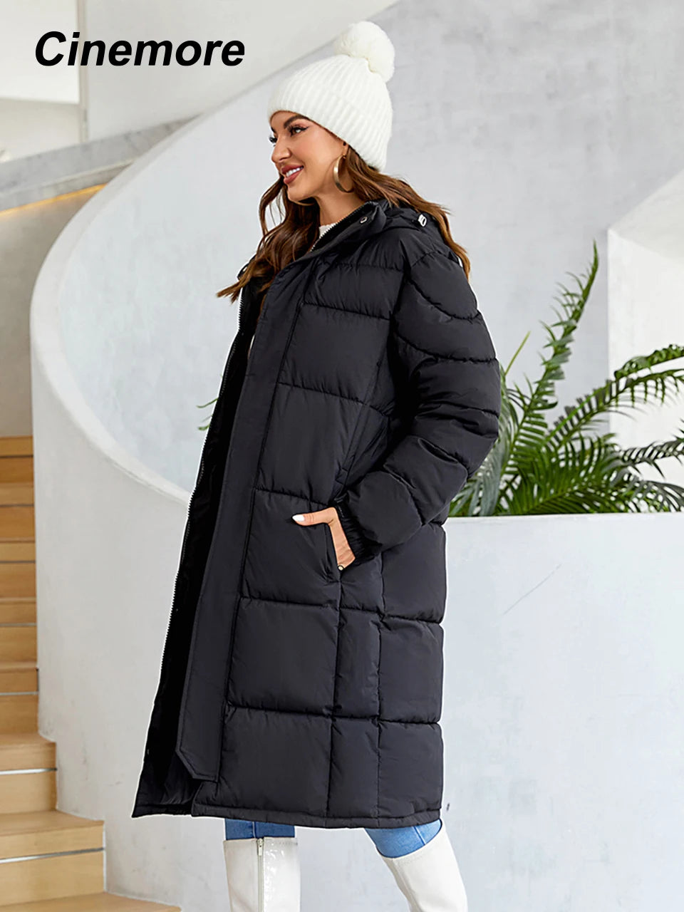 Veste femme Cinemore hiver 2025 Parkas longues chaudes à capuche vêtements d'extérieur pour femmes vêtements mode doudoune femme manteau unisexe