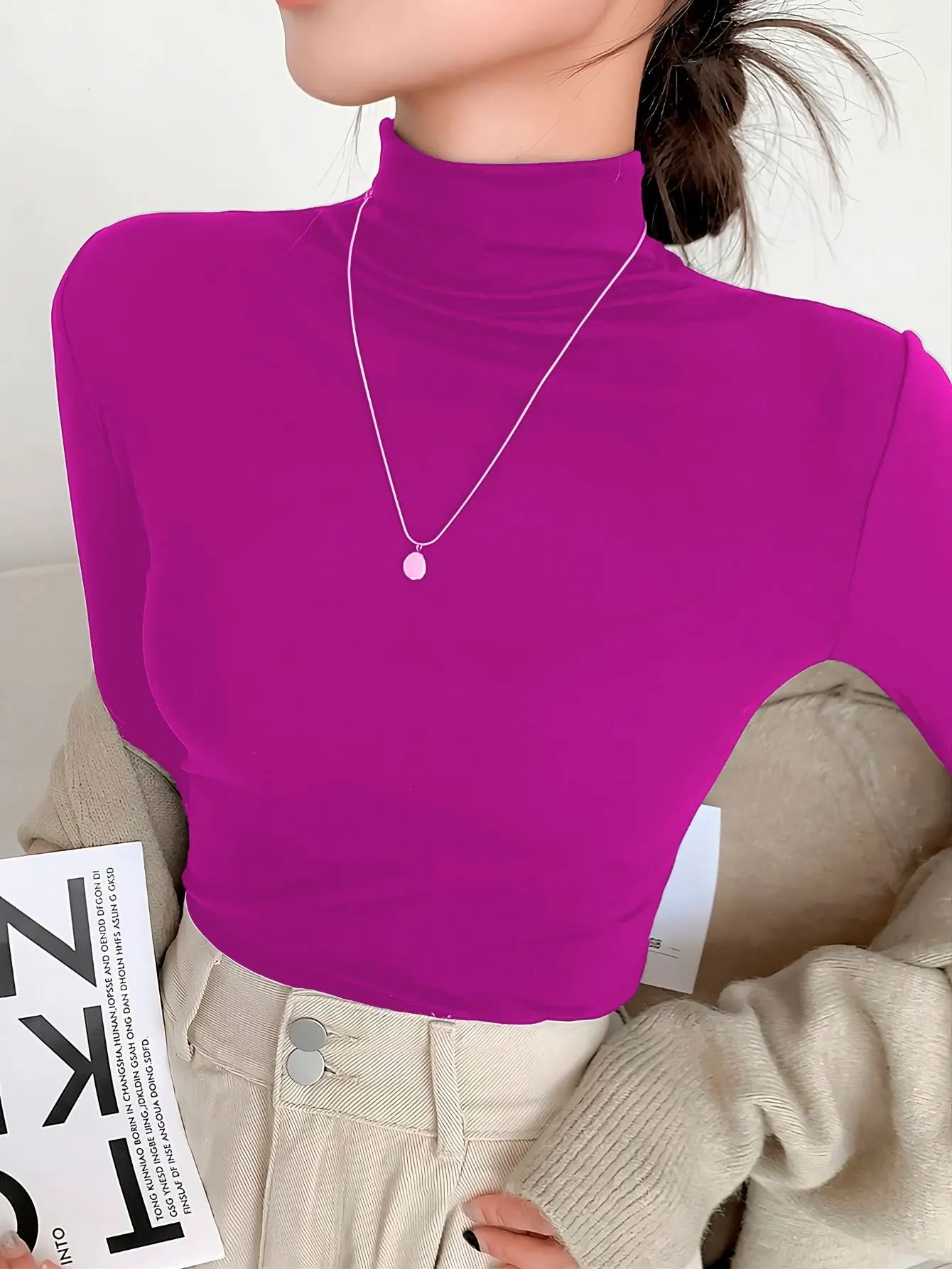 Long Sleeve Long Sleeve Women's Elegant Casual Work T-Shirt