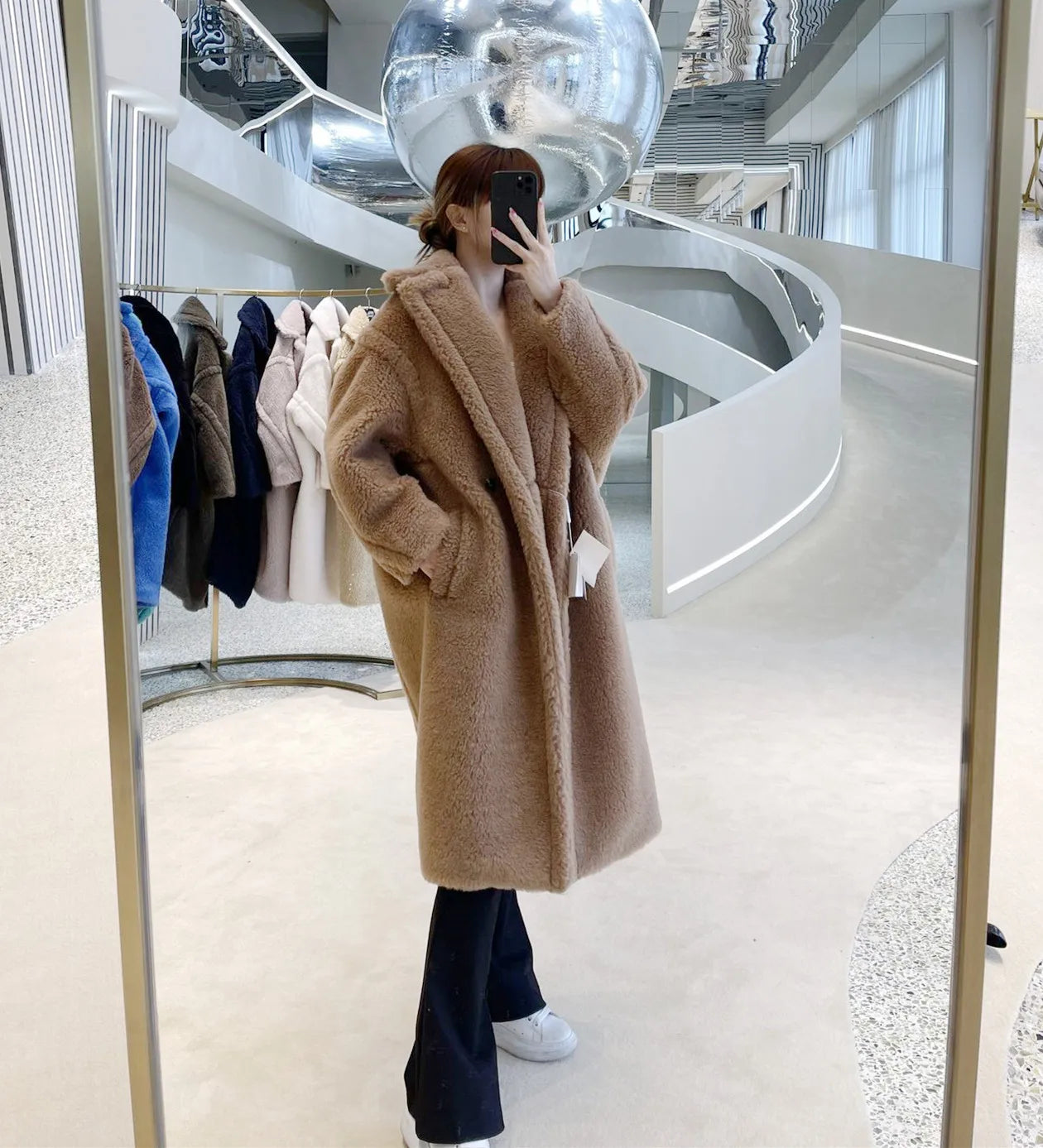 Teddy Bear Coat Women Winter Alpaca Loose Warm Coat Camel Wool Coat Female Classic Casual Lapel Milk White Oversized Loose Coat