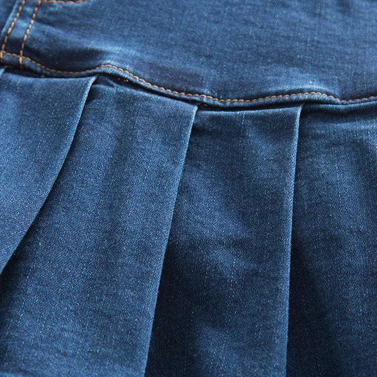 Plus Size Skirts for Women 4xl 5xl 6xl Summer Fashion Patchwork Ruffles High Waist Shorts Skirt Woman Casual Pleated Denim Skirt