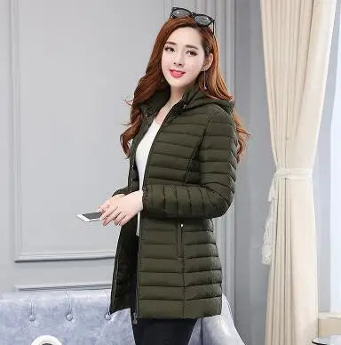 Veste d'hiver pour femme, manteau à capuche amovible, nouveau manteau coréen en coton épais, long, slim et chaud, vêtements d'extérieur pour femmes, 6XL,