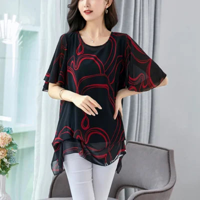 Women's t-shirts Plus Size 5XL 6XL Overweight Women Tops Tees Women's clothing sales T-shirt Fashion Chiffon Summer Style Cloths