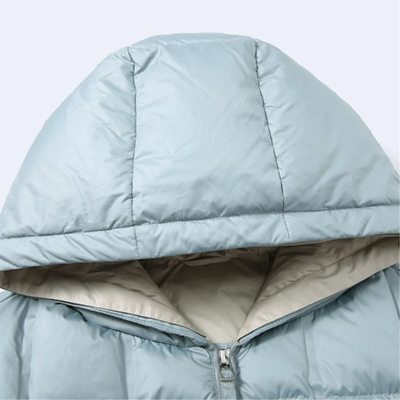 CHCH Automne Nouveau Manteau En Duvet Pour Femme Longue Veste Bouffante Épaissi À Capuche Parka D'hiver en tissu