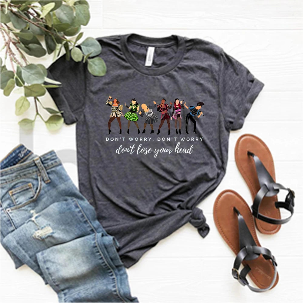 Six The Musical Lyrics T-Shirt Retro One of A Kind Shirt No Category Tshirt Six Musical Tee Unisex Short Sleeves Tops