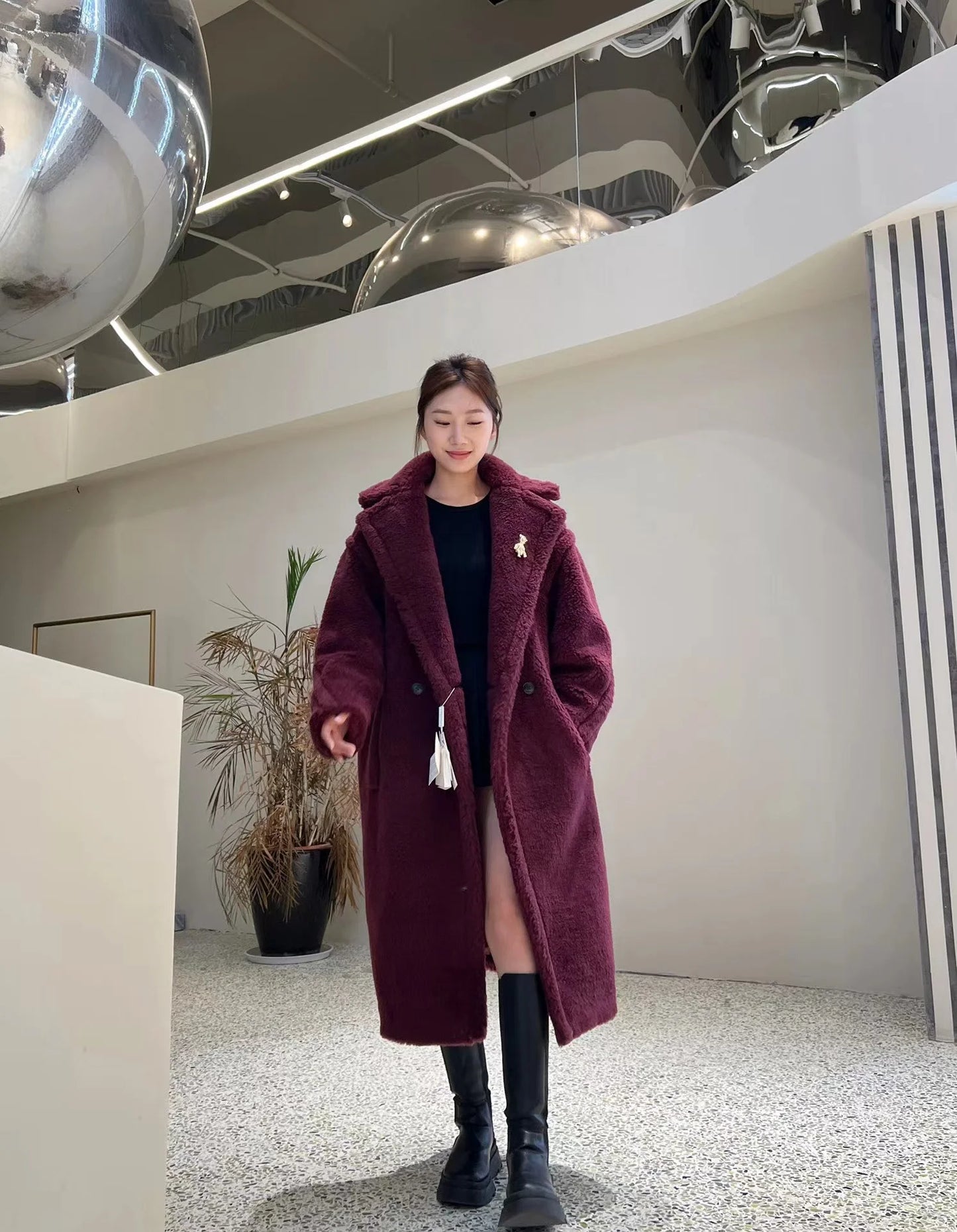 Teddy Bear Coat Women Winter Alpaca Loose Warm Coat Camel Wool Coat Female Classic Casual Lapel Milk White Oversized Loose Coat