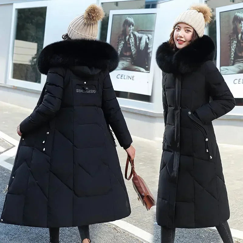 Nouveau Manteau De Neige Parkas Veste D'hiver Femmes À Capuche Col De Fourrure Parka Épais Chaud Femmes Vestes Étudiant Manteaux Femmes Vêtements