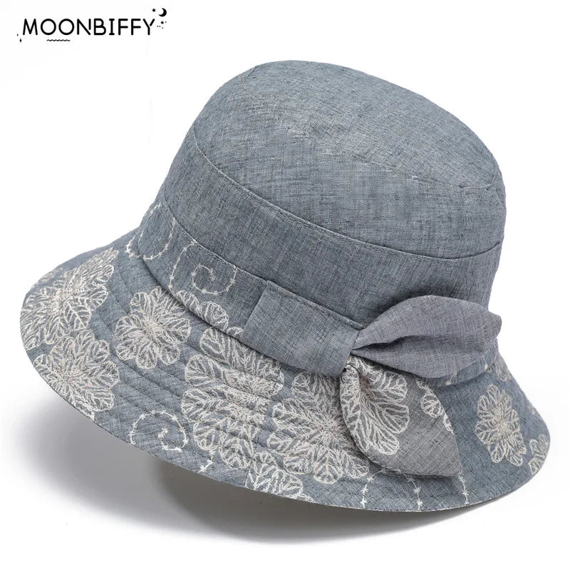 Women Bucket Hat Summer Hat Panama for Women Visor Sun Protection UV Bucket Hat Beach Panama Jean Hat Collapsible Cap