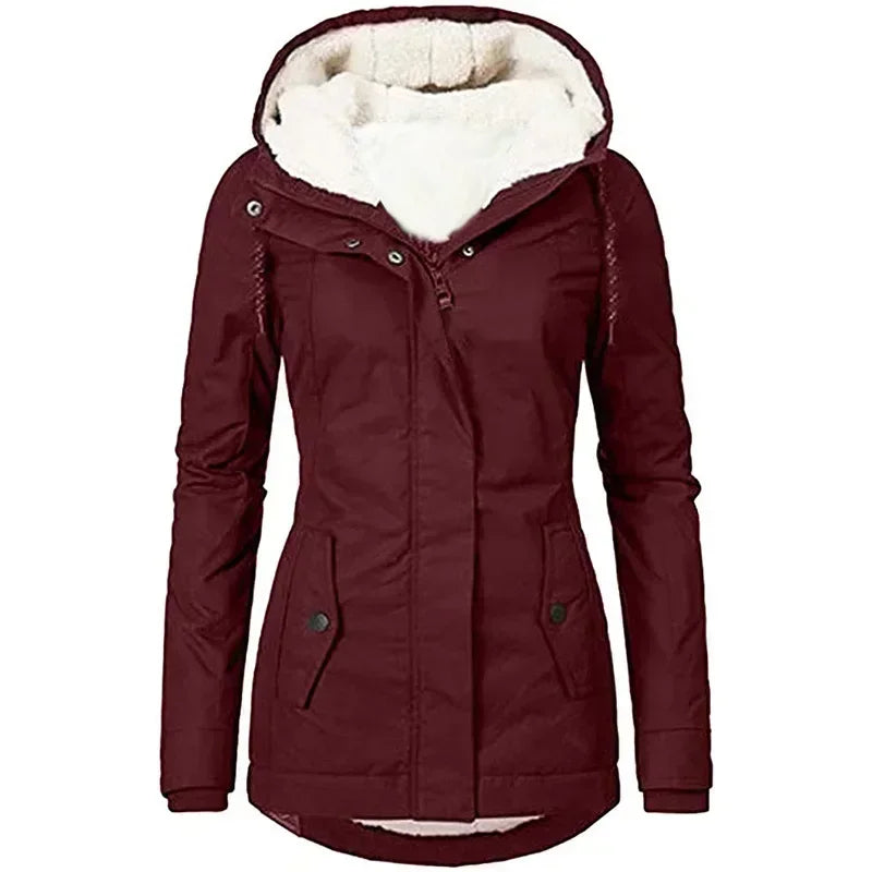 Personnalisé Nouvelle Hiver Femmes Chaud Parkas À Capuche Épais Manteaux En Peluche Femme Mi-Long Coton Veste Manteau Chaud Vêtements D'extérieur