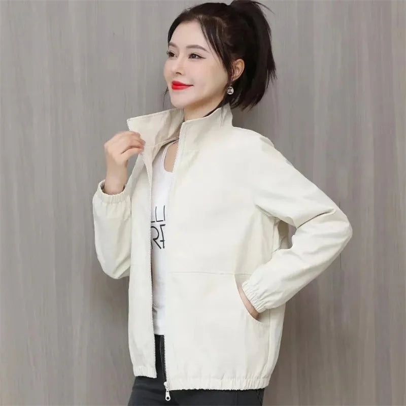 2024 New Summer Jacket Women Sun Protection Clothing Fashion Casual Zipper Thin Casual Loose Casual Loose Windbreaker Coat