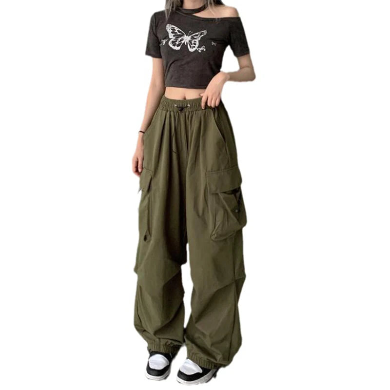 Retro work casual pants for women's summer versatile straight tube drape leggings loose wide leg pants