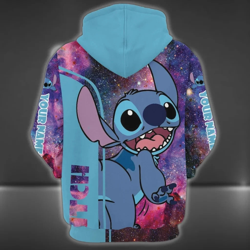 Sweat à capuche Disney Stitch Galaxy imprimé en 3D, cadeau pour un ami, sweat à capuche Stitch et Lilo