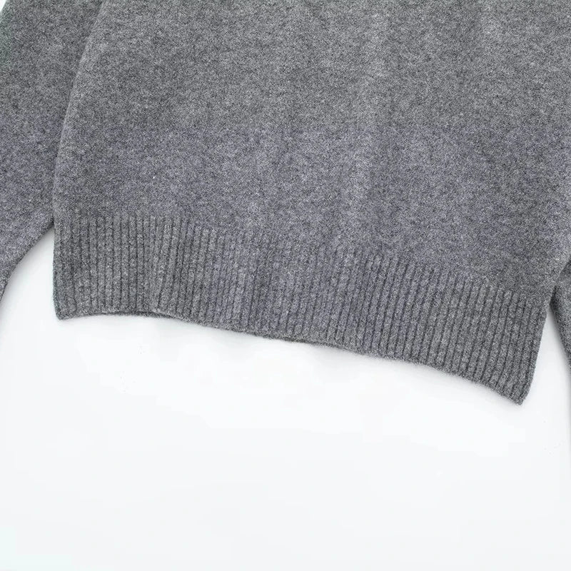 Pull à manches longues et col rond pour femme, tricot simple et chaud, doux et chic, pour l'hiver