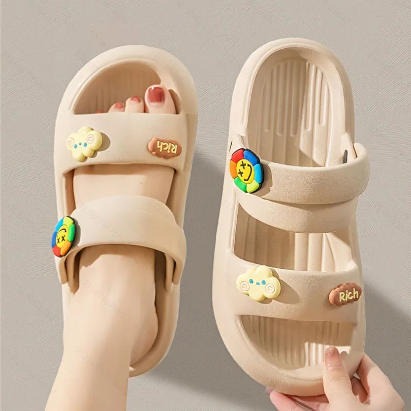 New Sandals Mute Cushioned Shoes Slope Thick Platform Comfortable Buckle Fashion Women Shoes Beach Travel Slides Shoes Female