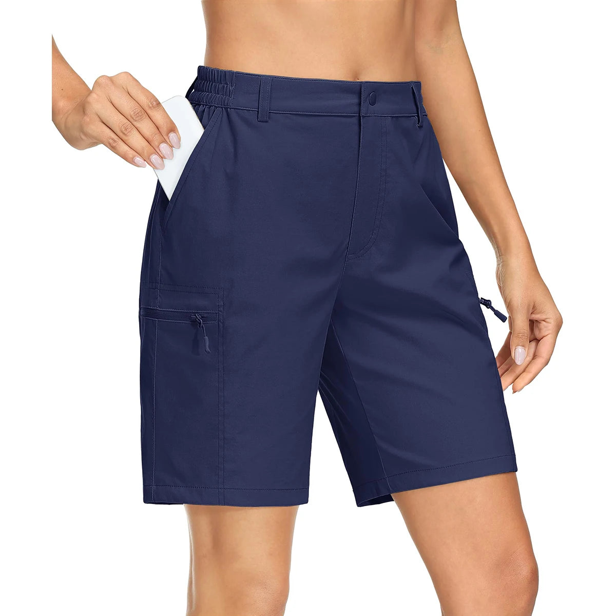 MAGCOMSEN Women's Straight Shorts 4 Pockets Waterproof Quick Dry Lightweight Hiking Travel Summer Everyday Female Shorts