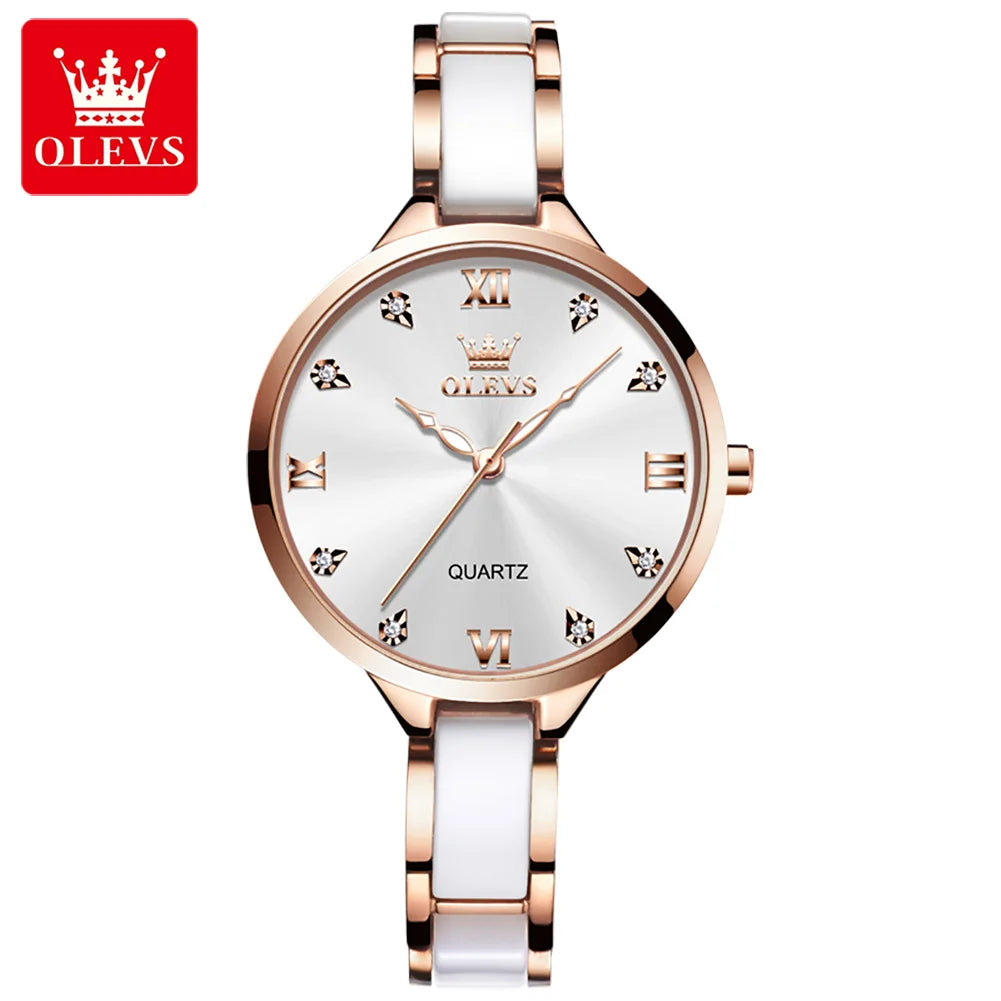 OLEVS 5872 Luxury Top Brand Watch For Women Waterproof Luminous Original Quartz Ladies Wristwatch Fashion Women's Watches