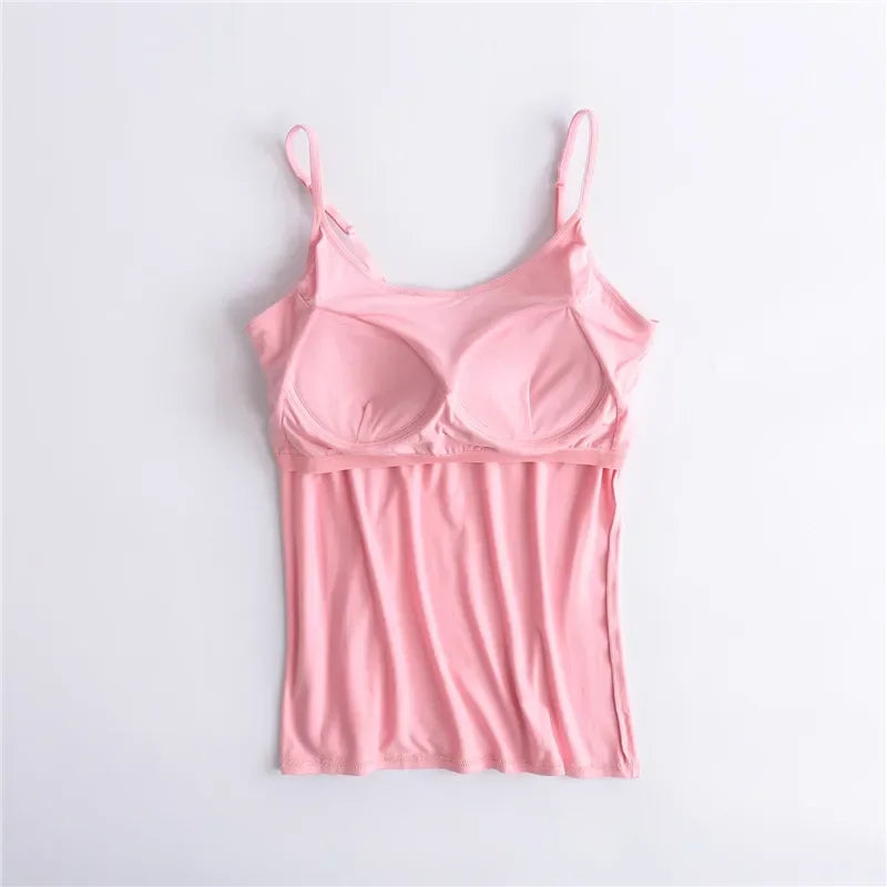 Débardeur sexy pour femme, caraco avec coussinet de poitrine, soutien-gorge bustier, bralette, haut de couleur unie, soutien-gorge intégré, caraco rembourré, débardeurs pour dames