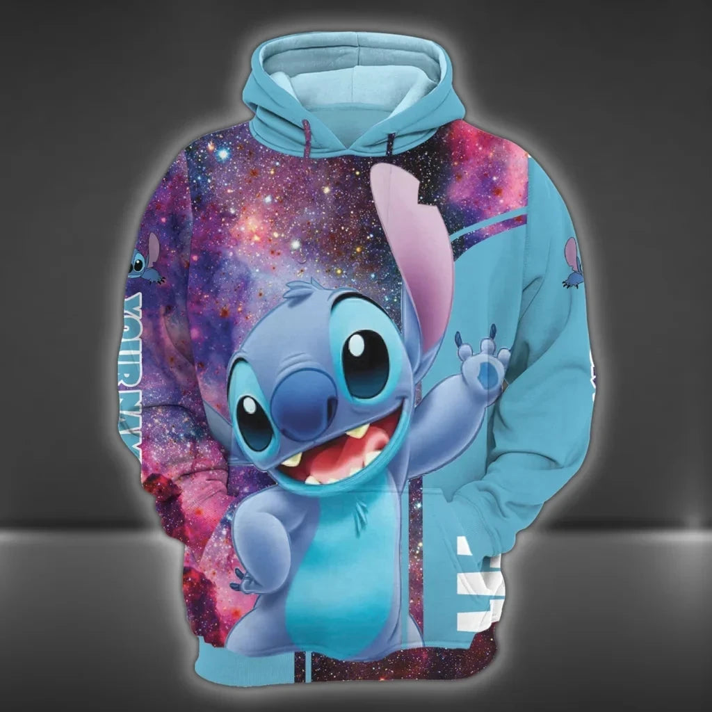 Sweat à capuche Disney Stitch Galaxy imprimé en 3D, cadeau pour un ami, sweat à capuche Stitch et Lilo