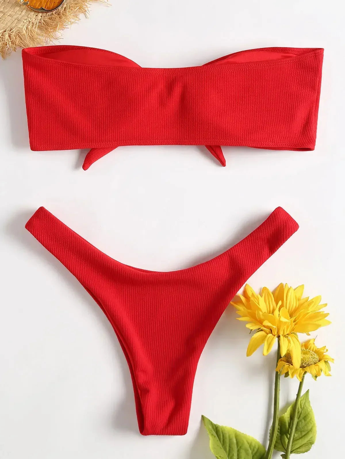 Nouveau bas de bikini maillot de bain femme taille basse bas solide rouge maillots de bain string maillots de bain brésilien maillot de bain été