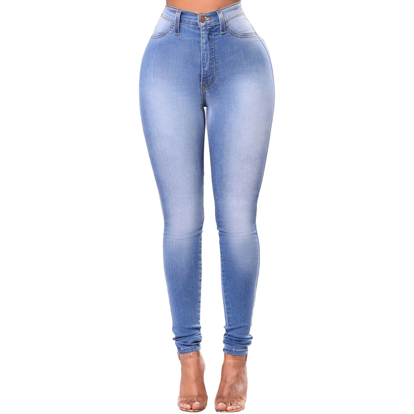 Stylish Pants Durable Women Pants Button Breathable Women High Waist Skinny Jeans