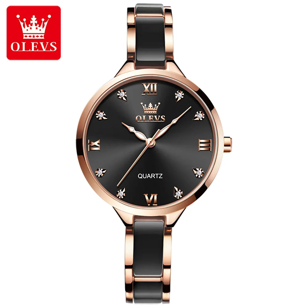 OLEVS 5872 Luxury Top Brand Watch For Women Waterproof Luminous Original Quartz Ladies Wristwatch Fashion Women's Watches