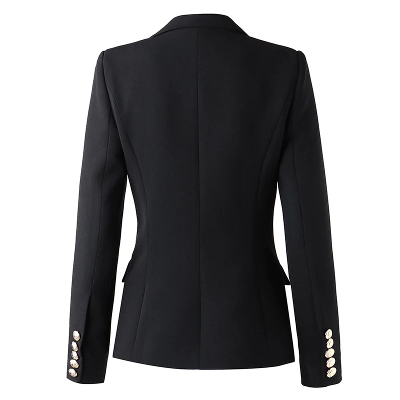 Blazer noir Harley Fashion pour femme, design classique, style européen, printemps, automne, fitness, slim, OL, tout-assorti, haute qualité