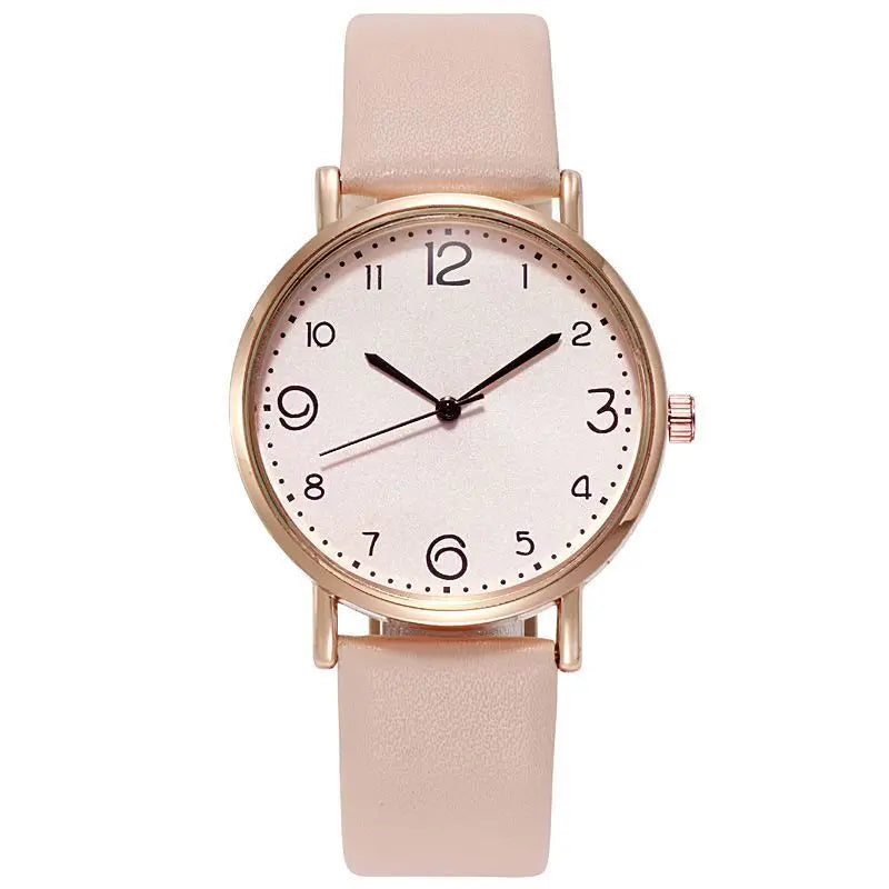 Women Watches Ladies Casual Arabic Numbers Leather Analog Quartz Watch