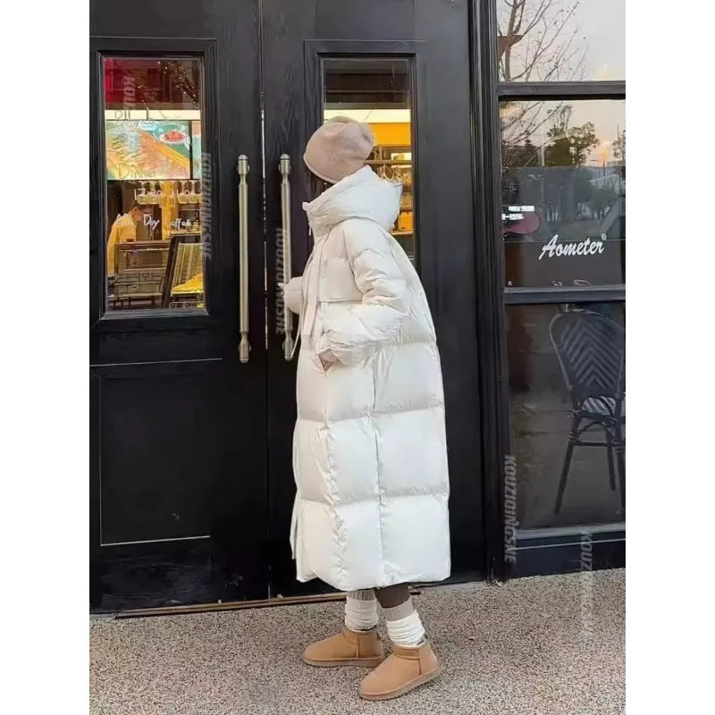 Hiver Nouvelles Femmes Coton Vêtements à Capuche Longueur Version Lâche Vêtements D'extérieur Minceur Col Montant Manteau Mode Chaud Décontracté Parkas