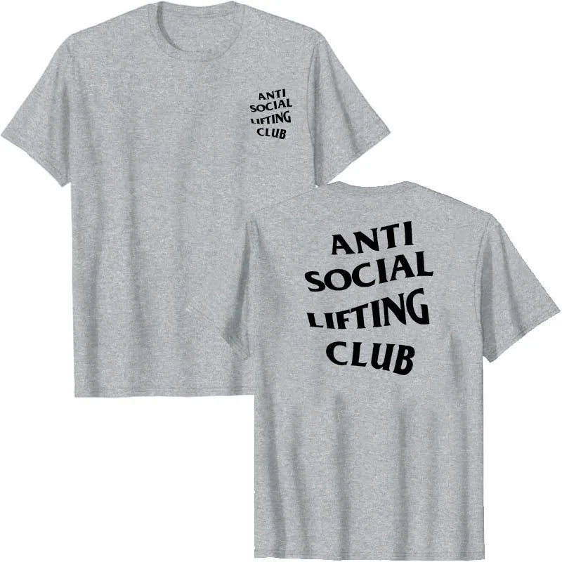 T-shirt Anti Social Lifting Club Exercice Fitness Sports Lettres Imprimées Dictons T-shirt Graphique Hauts Basiques Chemisiers À Manches Courtes