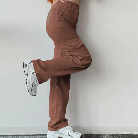 Women'S Casual Pants Wear Multi Waist Three Pocket Trousers Waist Cargo Pants Vintage Oversized Joggers Harajuku Streetwear  바지