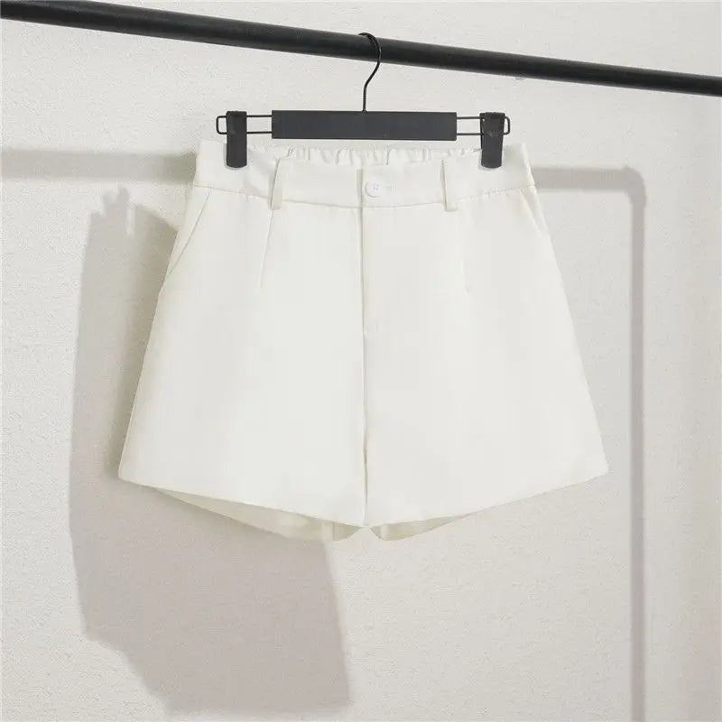 Solid Casual Elegant Trendy OL Office Lady Short Women's Pants Korean Sweet Fashion Elastic Waist Basic All-match Loose Shorts