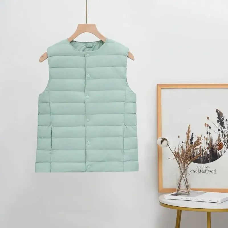 Nouveau Printemps Automne À La Mode Vêtements D'extérieur Chauds Gilets Légers Femmes Gilet Portable Chaud Sans Manches Doublure Décontracté