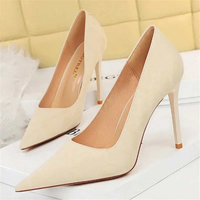 Size 34-43 Women 10.5cm High Heels Pumps Wedding Bridal Sexy Nightclub Stiletto Heels Lady Escarpins Office Party Plus Shoes