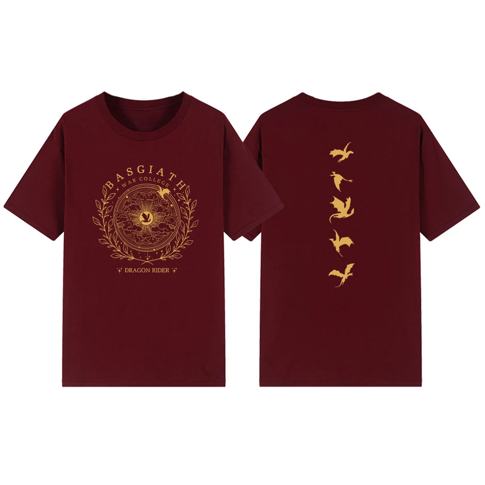 T-shirt recto verso Basgiath War College T-shirt de marchandise Fourth Wing T-shirt Bookish T-shirt graphique à manches courtes pour femmes Haut streetwear