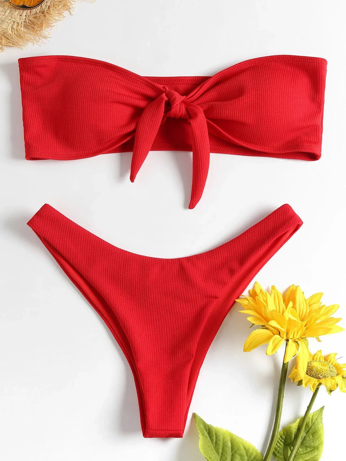 Nouveau bas de bikini maillot de bain femme taille basse bas solide rouge maillots de bain string maillots de bain brésilien maillot de bain été