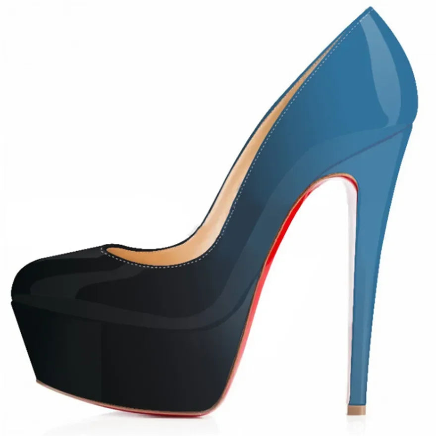 Sexy 14cm Platform Round Toe Men Pumps Extremely High Heels Shoes Stiletto Nighclub Unisex Customize Color Shoes Crossdresser