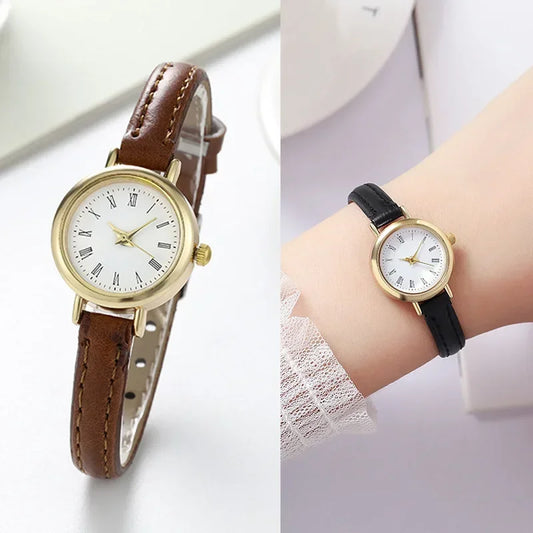 2025 Montres simples pour femmes Petites montres rondes pour filles Montres-bracelets à quartz Montre pour femme Cadeau Reloj Para Mujer Montre pour femme