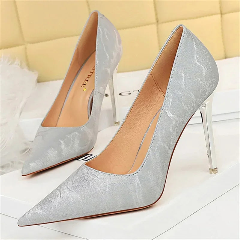 Size 34-43 Women 10.5cm High Heels Pumps Wedding Bridal Sexy Nightclub Stiletto Heels Lady Escarpins Office Party Plus Shoes