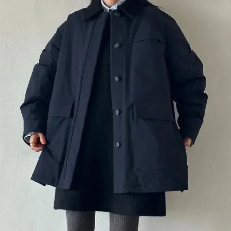 Parkas d'extérieur japonais automne hiver 2025 vestes vêtements à manches longues femmes vestes à simple boutonnage style safari manteaux matelassés