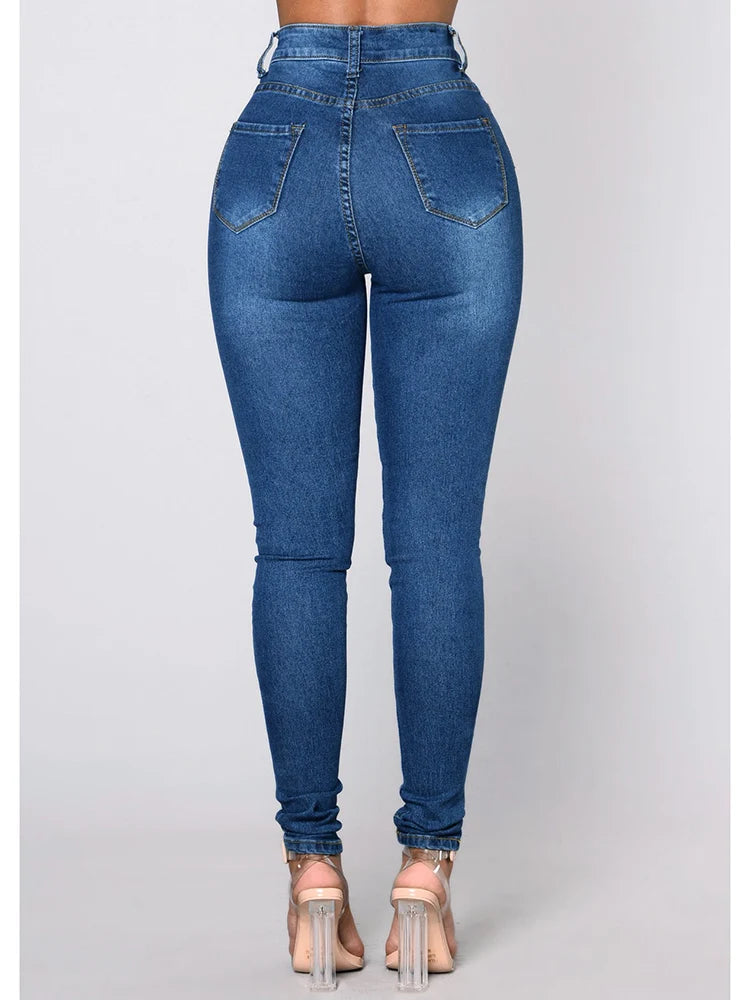 Femmes Étroit Jambe Droite Envelopper Les Hanches Skinny Jeans Dame Taille Haute Vintage Extensible Crayon Pantalon Long Décontracté Pantalon Quotidien