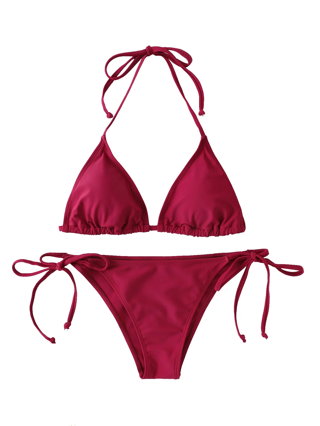 Ensemble de bikini string pour femmes, maillot de bain sexy à lacets sur le côté, bandage, cravate au cou, maillot de bain réglable, style brésilien, sous-vêtements