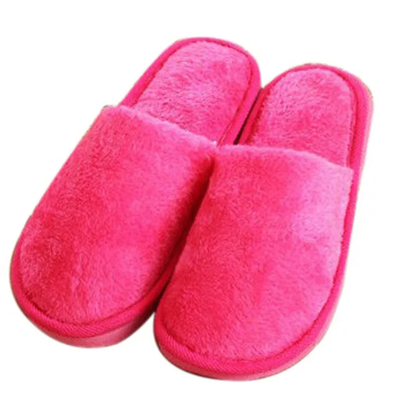 Women Home Slippers Autumn Winter Warm Furry Plush Shoes Indoor Bedroom Light EVA Couple Cotton Slipper Solid Soft Flip Flops