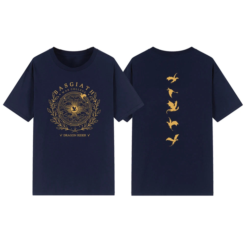 T-shirt recto verso Basgiath War College T-shirt de marchandise Fourth Wing T-shirt Bookish T-shirt graphique à manches courtes pour femmes Haut streetwear