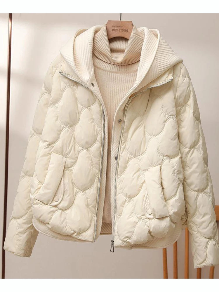 Fitshinling Fashion Nouveau Manteau Parkas Chaud Vêtements D'extérieur Femmes Vêtements Faux Deux Pièces Coton Rembourré Veste D'hiver Matelassée Femme