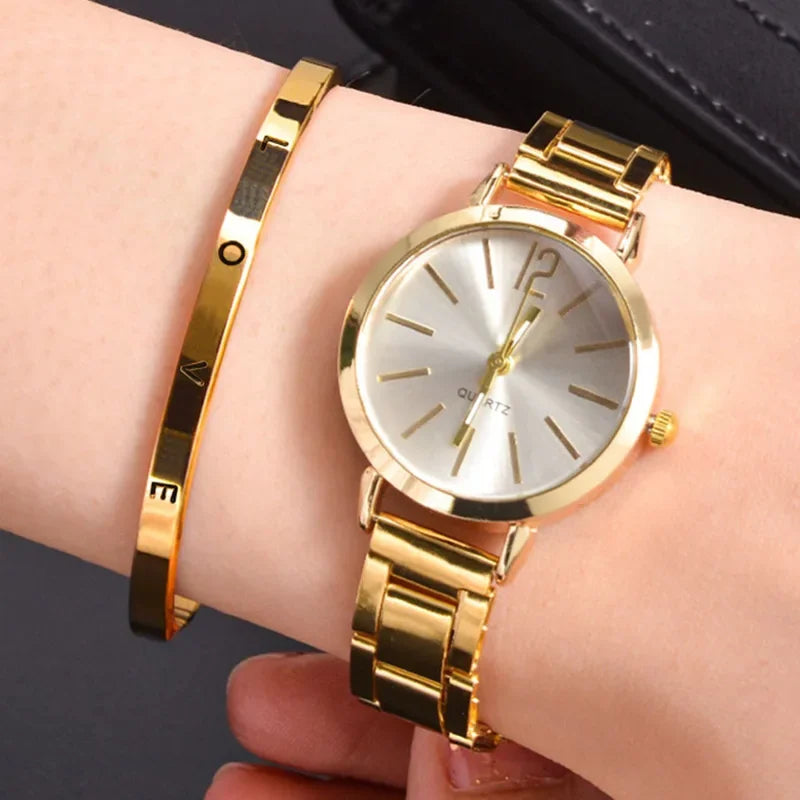 Montre de golf à Quartz pour femmes, bracelet en acier inoxydable, montre-bracelet de luxe pour étudiantes, cadeau, livraison directe