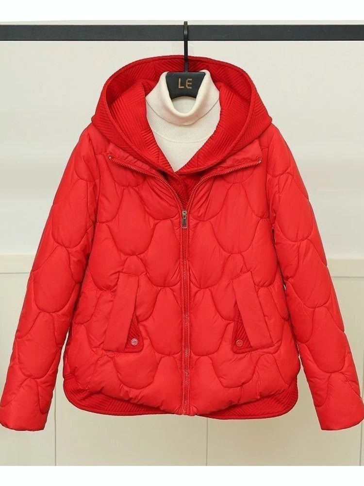 Fitshinling Fashion Nouveau Manteau Parkas Chaud Vêtements D'extérieur Femmes Vêtements Faux Deux Pièces Coton Rembourré Veste D'hiver Matelassée Femme