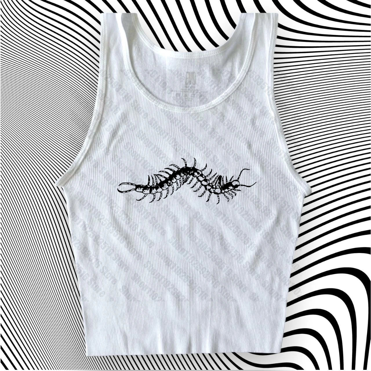 Summer y2k Printing Women Trash Centipede Vest Top women Short Crop Top Aesthetic punk Streetwear Female Tops Goth Corset tvest