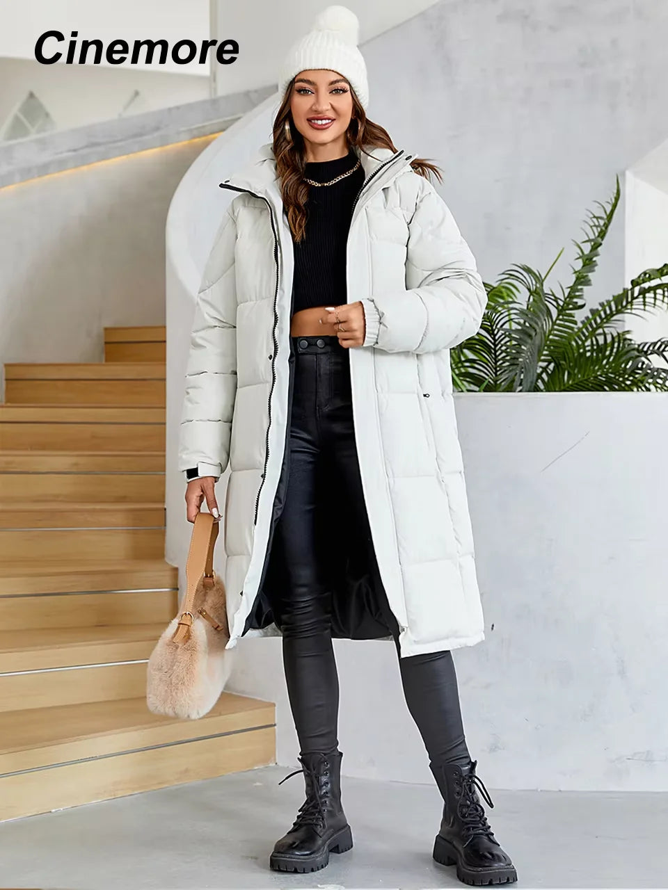 Veste femme Cinemore hiver 2025 Parkas longues chaudes à capuche vêtements d'extérieur pour femmes vêtements mode doudoune femme manteau unisexe