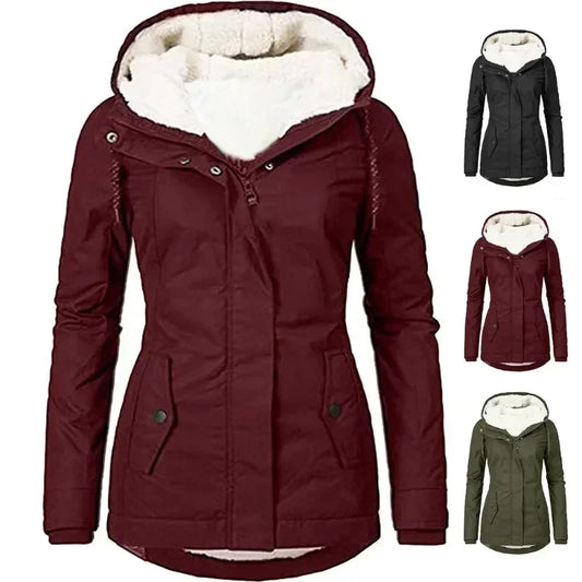 Personnalisé Nouvelle Hiver Femmes Chaud Parkas À Capuche Épais Manteaux En Peluche Femme Mi-Long Coton Veste Manteau Chaud Vêtements D'extérieur