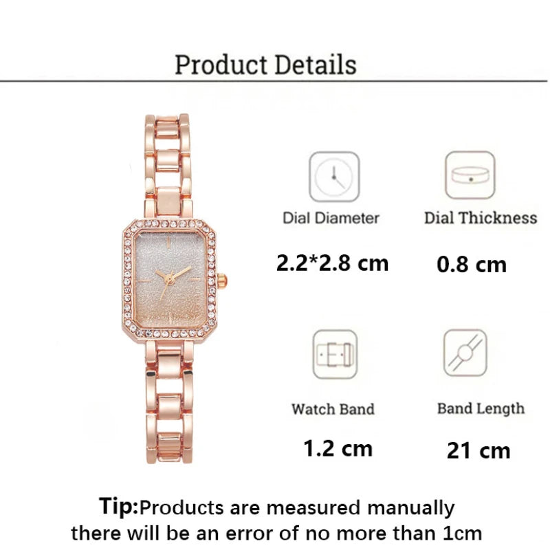 Luxury Ladies Brand Watches Fashion Dresses Square Crystal Minimalist Design Women Quartz Watch Stainless Steel Skeleton Clock