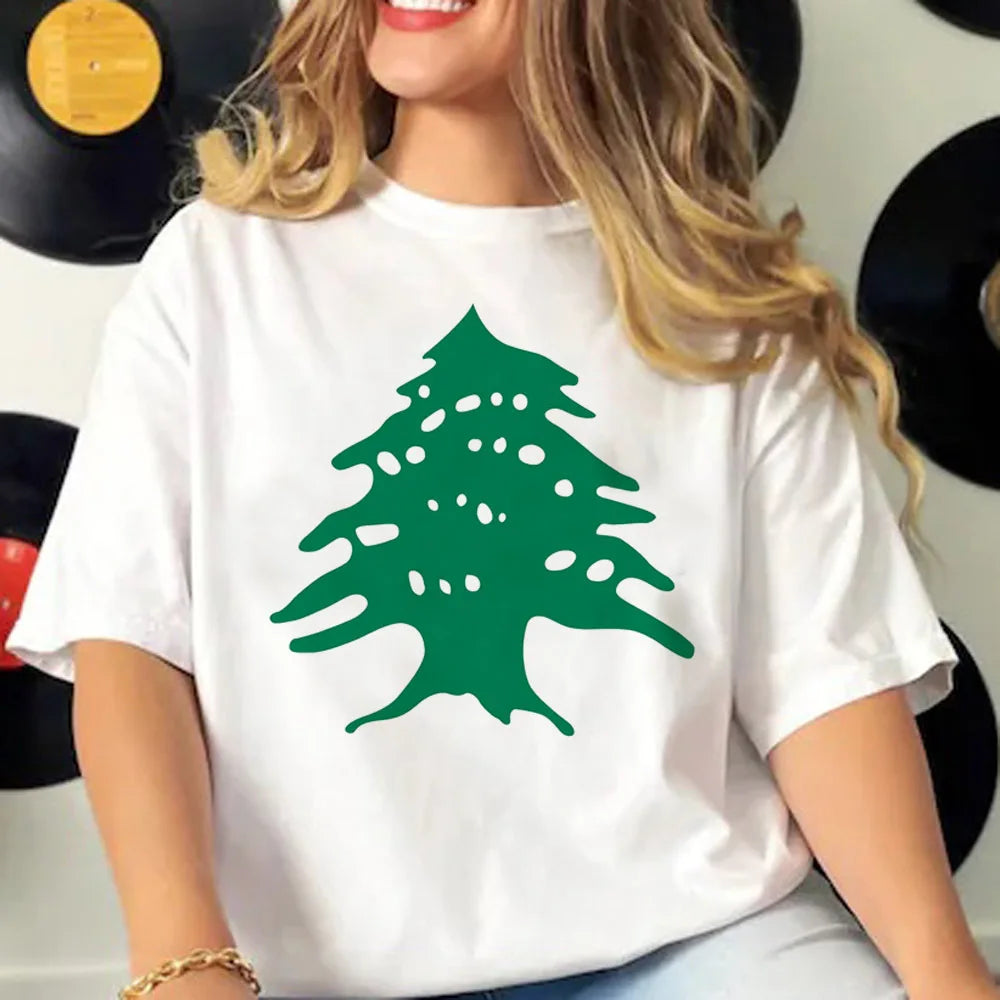 Lebanon tshirt women Y2K graphic pattern t shirt female anime clothes